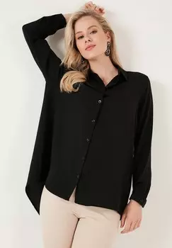 Блузка на пуговицах LELA, черный
