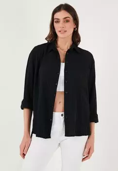 Блузка на пуговицах LELA, черный