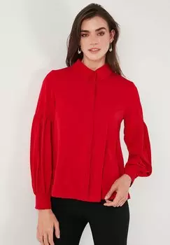 Блузка на пуговицах LELA, красный