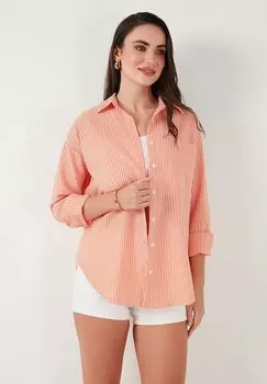Блузка на пуговицах LELA, оранжевый