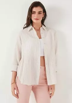 Блузка на пуговицах LELA, серый