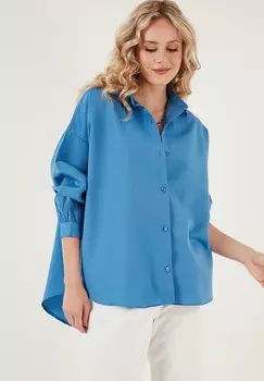 Блузка на пуговицах LELA, синий