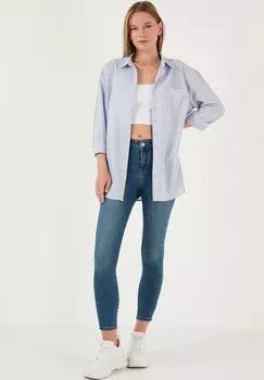 Блузка на пуговицах LELA, синий