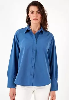 Блузка на пуговицах LELA, синий