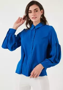 Блузка на пуговицах LELA, синий