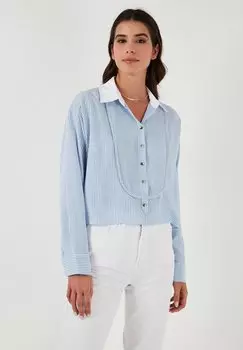 Блузка на пуговицах LELA, синяя