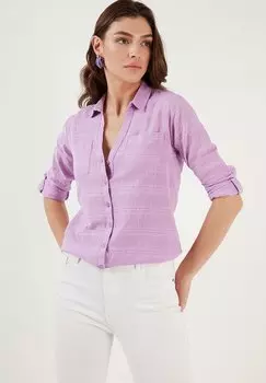 Блузка на пуговицах LELA, сиреневый