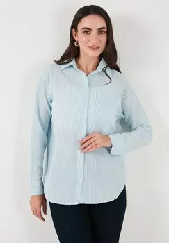 Блузка на пуговицах LELA, светло-голубой