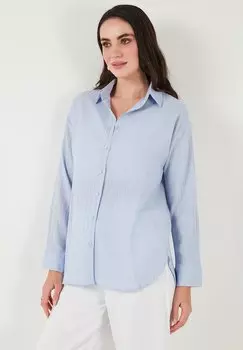 Блузка на пуговицах LELA, светло-голубой