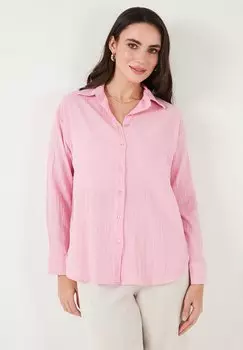Блузка на пуговицах LELA, светло-розовый