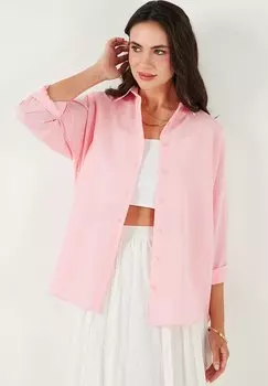 Блузка на пуговицах LELA, светло-розовый