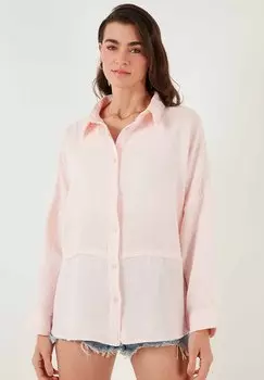 Блузка на пуговицах LELA, светло-розовый