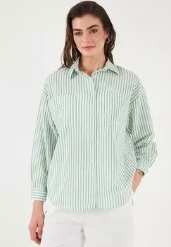 Блузка на пуговицах LELA, зеленый