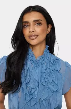 Блузка на пуговицах LILJA CRINKLE Saint Tropez, светло-голубой