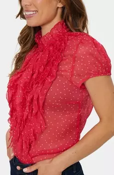 Блузка на пуговицах LILJA CRINKLE Saint Tropez, цвет Mottled Dark Red