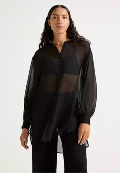 Блузка на пуговицах Lindex, черный