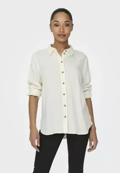 Блузка на пуговицах LOCKER GESCHNITTEN RMELBNDCHEN MIT VOLUMINSER ARMSCHNITT JDY, белый