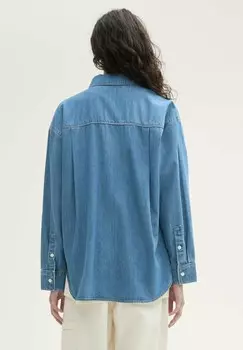 Блузка на пуговицах LOCKERES TOM TAILOR DENIM, темно-синий