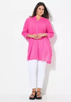 Блузка на пуговицах LONG MONTANT COL EN V Ulla Popken, розовый