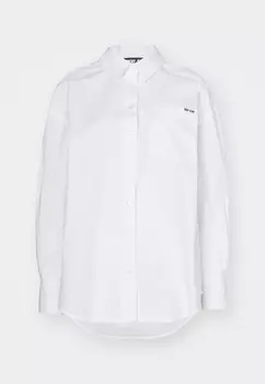 Блузка на пуговицах LONG SLEEVE BUTTON FRONT LOGO EMBROIDERY DKNY, белый