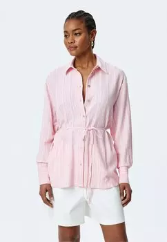 Блузка на пуговицах LONG-SLEEVE Koton, розовый