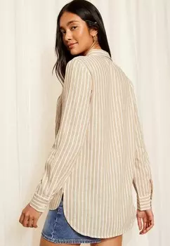 Блузка на пуговицах LONG SLEEVE THROUGHWITH- REGULAR FIT Friends Like These, коричневый