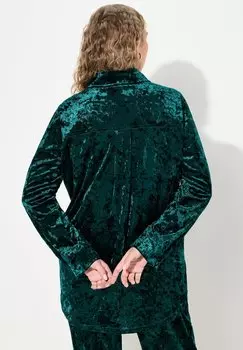 Блузка на пуговицах LONG SLEEVE Ulla Popken, бирюзовый