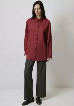Блузка на пуговицах LOOK WITH GATHERED ARM Touch Priv, темно-красный