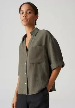 Блузка на пуговицах LOOSE FIT CRINKLE OPUS, оливковый