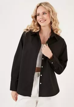 Блузка на пуговицах LOOSE FIT LELA, черный