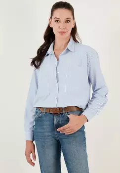 Блузка на пуговицах LOOSE FIT LELA, светло-голубой