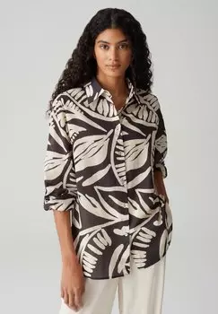 Блузка на пуговицах LOOSE FIT TWO TONE PRINT OPUS, коричневый