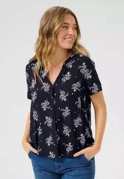 Блузка на пуговицах LUDA BUTTON SHORT SLEEVE Love Copenhagen, темно-синий