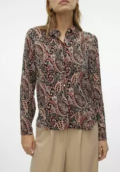 Блузка на пуговицах MABLE Vero Moda, Бордо