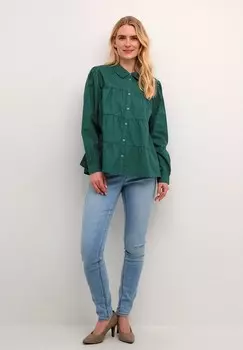 Блузка на пуговицах MALINKA Cream, бирюзовый