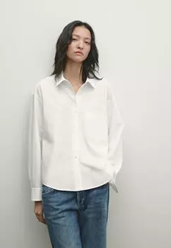 Блузка на пуговицах Massimo Dutti, белый