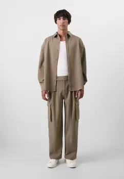 Блузка на пуговицах MASUDA UNISEX Don't Waste Culture, коричневый