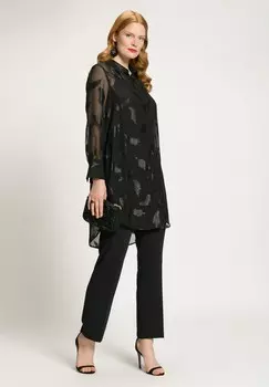 Блузка на пуговицах METALLIC Ulla Popken, черный