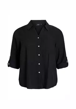 Блузка на пуговицах MIT 3/4-RMELN Zizzi, черный