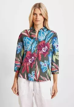 Блузка на пуговицах MIT BLUMENPRINT Cecil, хаки