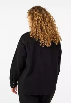 Блузка на пуговицах MIT KNPFEN UND BRUSTTASCHEN Zizzi, черный
