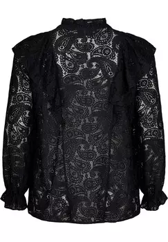 Блузка на пуговицах MIT RSCHENDETAIL Zizzi, черный