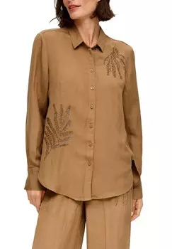 Блузка на пуговицах MIT SCHMUCKPERLEN s.Oliver BLACK LABEL, бежевый