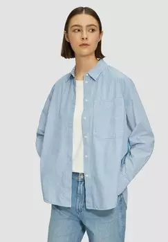 Блузка на пуговицах MIT SEITLICHEM ZIERTAPE s.Oliver, синий