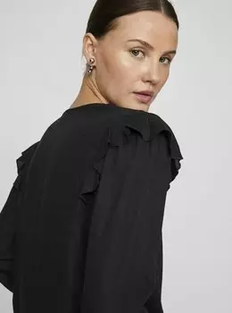 Блузка на пуговицах MIT V-AUSSCHNITT LANGARM VILA, антрацит