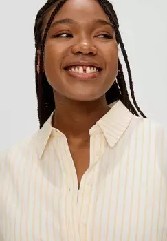 Блузка на пуговицах MIT VERLNGERTEM RCKENSAUM QS, светло-желтый