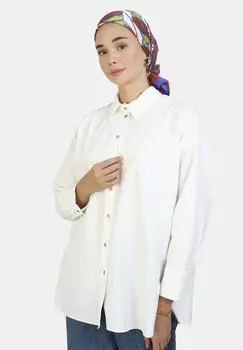 Блузка на пуговицах Modanisa, бежевый