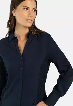 Блузка на пуговицах More & More, темно-синий