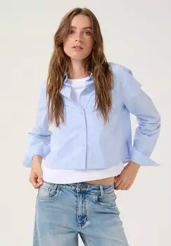 Блузка на пуговицах My Essential Wardrobe, светло-голубой