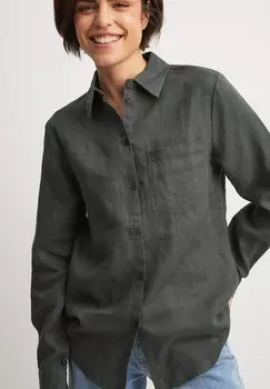 Блузка на пуговицах NA-KD, серый